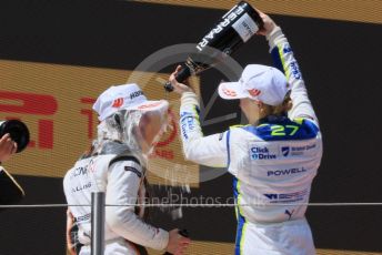 World © Octane Photographic Ltd. W Series – Spanish Grand Prix - Circuit de Barcelona-Catalunya. Saturday 21st May 2022 Race Podium. Tatuus F3 T-318. Racing X – Abbi Pulling and Click2Drive Bristol Street Motors W Series Team – Alice Powell.