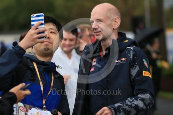 World © Octane Photographic Ltd. Red Bull Racing - Adrian Newey. Friday 18th March 2016, F1 Australian GP - Melbourne Walk, Melbourne, Albert Park, Australia. Digital Ref : 1527LB1D1665