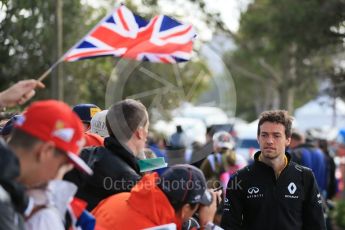 World © Octane Photographic Ltd. Renault Sport F1 Team – Jolyon Palmer. Friday 18th March 2016, F1 Australian GP - Melbourne Walk, Melbourne, Albert Park, Australia. Digital Ref : 1527LB1D1748