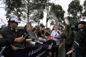 World © Octane Photographic Ltd. McLaren Honda – Jenson Button. Friday 18th March 2016, F1 Australian GP - Melbourne Walk, Melbourne, Albert Park, Australia. Digital Ref : 1527LB5D1000