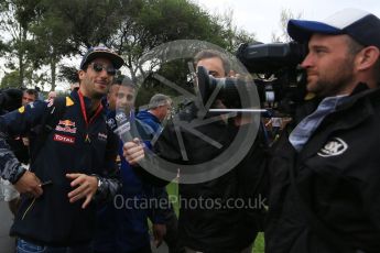 World © Octane Photographic Ltd. Red Bull Racing – Daniel Ricciardo. Friday 18th March 2016, F1 Australian GP - Melbourne Walk, Melbourne, Albert Park, Australia. Digital Ref : 1527LB5D1011
