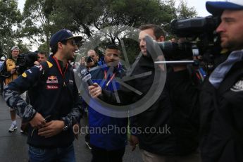 World © Octane Photographic Ltd. Red Bull Racing – Daniel Ricciardo. Friday 18th March 2016, F1 Australian GP - Melbourne Walk, Melbourne, Albert Park, Australia. Digital Ref : 1527LB5D1014