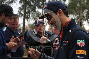 World © Octane Photographic Ltd. Red Bull Racing – Daniel Ricciardo. Friday 18th March 2016, F1 Australian GP - Melbourne Walk, Melbourne, Albert Park, Australia. Digital Ref : 1527LB5D1022