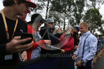 World © Octane Photographic Ltd. Williams Martini Racing, Williams Mercedes – Valtteri Bottas. Friday 18th March 2016, F1 Australian GP - Melbourne Walk, Melbourne, Albert Park, Australia. Digital Ref : 1527LB5D1037