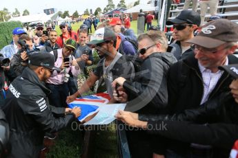 World © Octane Photographic Ltd. Mercedes AMG Petronas – Lewis Hamilton. Friday 18th March 2016, F1 Australian GP - Melbourne Walk, Melbourne, Albert Park, Australia. Digital Ref : 1527LB5D1122