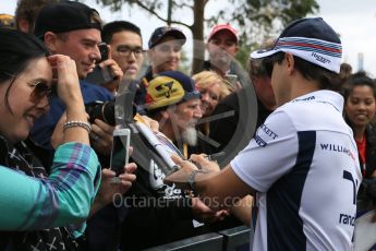 World © Octane Photographic Ltd. Mercedes AMG Petronas – Lewis Hamilton. Friday 18th March 2016, F1 Australian GP - Melbourne Walk, Melbourne, Albert Park, Australia. Digital Ref : 1527LB5D1131