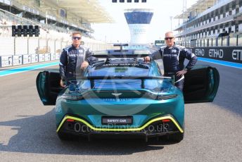 World © Octane Photographic Ltd. Formula 1 – Etihad F1 Grand Prix Abu Dhabi. Aston Martin Vantage F1/F2 safety Car Bernd Mayländer and . Yas Marina Circuit, Abu Dhabi. Saturday 11th December 2021.