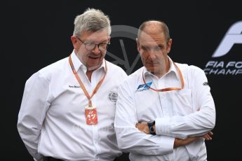 World © Octane Photographic Ltd. Formula 1 - Italian Grand Prix – FIA Formula 2 2018 Car Launch - Ross Brawn and Bruno Michel. Monza, Italy. Thursday 31st August 2017. Digital Ref: 1936LB1D0438