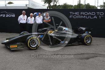 World © Octane Photographic Ltd. Formula 1 - Italian Grand Prix – FIA Formula 2 2018 Car Launch - Ross Brawn, Mario Isola, Charlie Whiting and Dider Perrin. Monza, Italy. Thursday 31st August 2017. Digital Ref: 1936LB2D7683