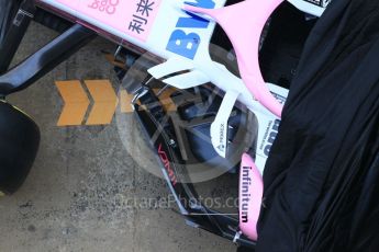 World © Octane Photographic Ltd. Formula 1 – Winter Test 1. Sahara Force India VJM11 Launch with Esteban Ocon and Sergio Perez. Circuit de Barcelona-Catalunya, Spain. Monday 26th February 2018.