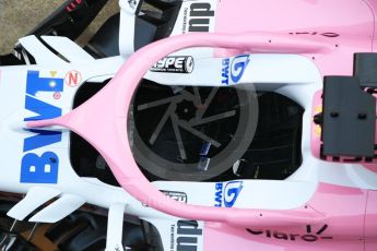 World © Octane Photographic Ltd. Formula 1 – Winter Test 1. Sahara Force India VJM11 Launch with Esteban Ocon and Sergio Perez. Circuit de Barcelona-Catalunya, Spain. Monday 26th February 2018.