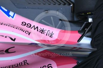 World © Octane Photographic Ltd. Formula 1 – Winter Test 1. Sahara Force India VJM11 Launch with Esteban Ocon and Sergio Perez. Circuit de Barcelona-Catalunya, Spain. Monday 26th February 2018.