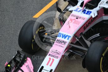 World © Octane Photographic Ltd. Formula 1 – Winter Test 1. Sahara Force India VJM11 Launch with Esteban Ocon and Sergio Perez. Circuit de Barcelona-Catalunya, Spain. Monday 26th February 2018.