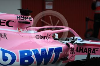World © Octane Photographic Ltd. Formula 1 – Winter Test 1. Sahara Force India VJM11 Launch with Esteban Ocon and Sergio Perez. Circuit de Barcelona-Catalunya, Spain. Monday 26th February 2018.