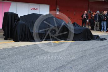 World © Octane Photographic Ltd. Formula 1 – Winter Test 1. Sahara Force India VJM11 Launch with Esteban Ocon and Sergio Perez. Circuit de Barcelona-Catalunya, Spain. Monday 26th February 2018.