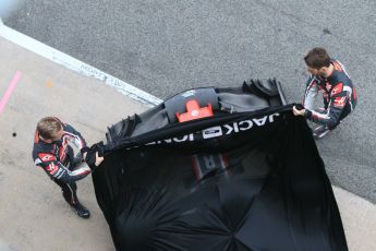 World © Octane Photographic Ltd. Formula 1 – Winter Test 1. Haas F1 Team VF-18 Car Launch with Romain Grosjean and Kevin Magnussen. Circuit de Barcelona-Catalunya, Spain. Monday 26th February 2018.