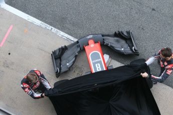 World © Octane Photographic Ltd. Formula 1 – Winter Test 1. Haas F1 Team VF-18 Car Launch with Romain Grosjean and Kevin Magnussen. Circuit de Barcelona-Catalunya, Spain. Monday 26th February 2018.