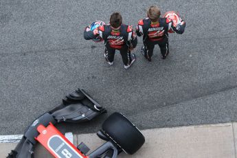 World © Octane Photographic Ltd. Formula 1 – Winter Test 1. Haas F1 Team VF-18 Car Launch with Romain Grosjean and Kevin Magnussen. Circuit de Barcelona-Catalunya, Spain. Monday 26th February 2018.