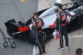 World © Octane Photographic Ltd. Formula 1 – Winter Test 1. Haas F1 Team VF-18 Car Launch with Romain Grosjean and Kevin Magnussen. Circuit de Barcelona-Catalunya, Spain. Monday 26th February 2018.