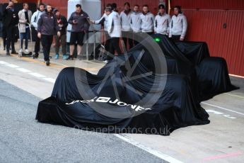 World © Octane Photographic Ltd. Formula 1 – Winter Test 1. Haas F1 Team VF-18 Car Launch. Circuit de Barcelona-Catalunya, Spain. Monday 26th February 2018.