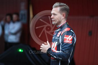 World © Octane Photographic Ltd. Formula 1 – Winter Test 1. Haas F1 Team VF-18 Car Launch with Kevin Magnussen. Circuit de Barcelona-Catalunya, Spain. Monday 26th February 2018.