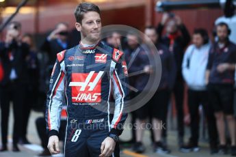 World © Octane Photographic Ltd. Formula 1 – Winter Test 1. Haas F1 Team VF-18 Car Launch with Romain Grosjean. Circuit de Barcelona-Catalunya, Spain. Monday 26th February 2018.