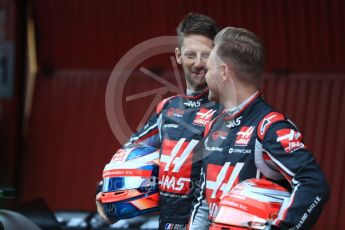 World © Octane Photographic Ltd. Formula 1 – Winter Test 1. Haas F1 Team VF-18 Car Launch with Romain Grosjean and Kevin Magnussen. Circuit de Barcelona-Catalunya, Spain. Monday 26th February 2018.