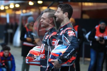 World © Octane Photographic Ltd. Formula 1 – Winter Test 1. Haas F1 Team VF-18 Car Launch with Romain Grosjean and Kevin Magnussen. Circuit de Barcelona-Catalunya, Spain. Monday 26th February 2018.