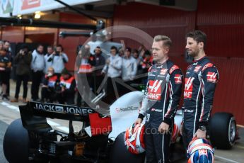 World © Octane Photographic Ltd. Formula 1 – Winter Test 1. Haas F1 Team VF-18 Car Launch with Romain Grosjean and Kevin Magnussen. Circuit de Barcelona-Catalunya, Spain. Monday 26th February 2018.