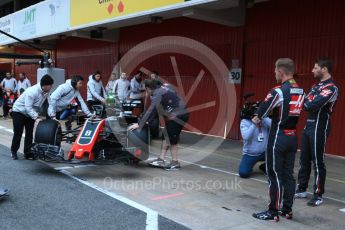 World © Octane Photographic Ltd. Formula 1 – Winter Test 1. Haas F1 Team VF-18 Car Launch with Romain Grosjean and Kevin Magnussen. Circuit de Barcelona-Catalunya, Spain. Monday 26th February 2018.