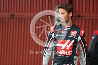 World © Octane Photographic Ltd. Formula 1 winter test 1, Haas F1 Team VF-17 physical unveil - Romain Grosjean, Circuit de Barcelona-Catalunya. Monday 27th February 2017. Digital Ref : 17779LB1D8106