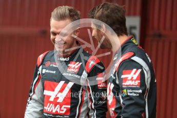 World © Octane Photographic Ltd. Formula 1 winter test 1, Haas F1 Team VF-17 physical unveil - Romain Grosjean and Kevin Magnussen, Circuit de Barcelona-Catalunya. Monday 27th February 2017. Digital Ref : 17779LB1D8114