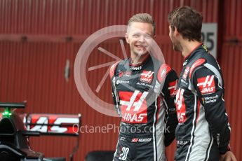 World © Octane Photographic Ltd. Formula 1 winter test 1, Haas F1 Team VF-17 physical unveil - Romain Grosjean and Kevin Magnussen, Circuit de Barcelona-Catalunya. Monday 27th February 2017. Digital Ref : 17779LB1D8116