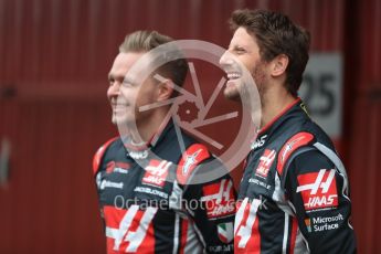 World © Octane Photographic Ltd. Formula 1 winter test 1, Haas F1 Team VF-17 physical unveil - Romain Grosjean and Kevin Magnussen, Circuit de Barcelona-Catalunya. Monday 27th February 2017. Digital Ref : 17779LB1D8121