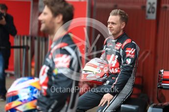 World © Octane Photographic Ltd. Formula 1 winter test 1, Haas F1 Team VF-17 physical unveil - Romain Grosjean, Circuit de Barcelona-Catalunya. Monday 27th February 2017. Digital Ref : 17779LB1D8168