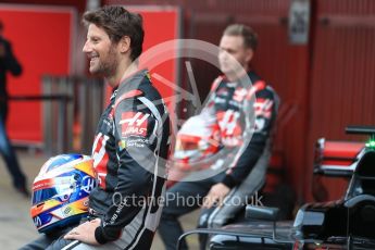 World © Octane Photographic Ltd. Formula 1 winter test 1, Haas F1 Team VF-17 physical unveil - Romain Grosjean, Circuit de Barcelona-Catalunya. Monday 27th February 2017. Digital Ref : 17779LB1D8172