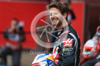 World © Octane Photographic Ltd. Formula 1 winter test 1, Haas F1 Team VF-17 physical unveil - Romain Grosjean, Circuit de Barcelona-Catalunya. Monday 27th February 2017. Digital Ref : 17779LB1D8185