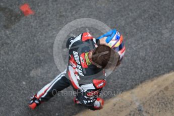 World © Octane Photographic Ltd. Formula 1 winter test 1, Haas F1 Team VF-17 physical unveil - Romain Grosjean, Circuit de Barcelona-Catalunya. Monday 27th February 2017. Digital Ref : 1779CB1D5945