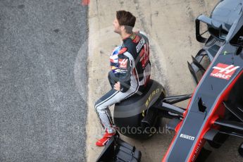 World © Octane Photographic Ltd. Formula 1 winter test 1, Haas F1 Team VF-17 physical unveil - Romain Grosjean, Circuit de Barcelona-Catalunya. Monday 27th February 2017. Digital Ref : 1779CB1D5961