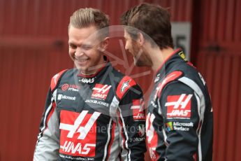 World © Octane Photographic Ltd. Formula 1 winter test 1, Haas F1 Team VF-17 physical unveil - Romain Grosjean and Kevin Magnussen, Circuit de Barcelona-Catalunya. Monday 27th February 2017. Digital Ref : 1779LB1D8114