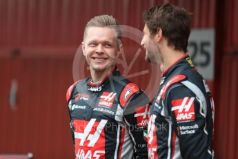 World © Octane Photographic Ltd. Formula 1 winter test 1, Haas F1 Team VF-17 physical unveil - Romain Grosjean and Kevin Magnussen, Circuit de Barcelona-Catalunya. Monday 27th February 2017. Digital Ref : 1779LB1D8126