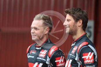 World © Octane Photographic Ltd. Formula 1 winter test 1, Haas F1 Team VF-17 physical unveil - Romain Grosjean and Kevin Magnussen, Circuit de Barcelona-Catalunya. Monday 27th February 2017. Digital Ref : 1779LB1D8139