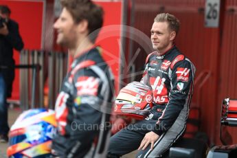 World © Octane Photographic Ltd. Formula 1 winter test 1, Haas F1 Team VF-17 physical unveil - Romain Grosjean and Kevin Magnussen, Circuit de Barcelona-Catalunya. Monday 27th February 2017. Digital Ref : 1779LB1D8168