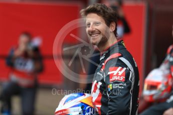 World © Octane Photographic Ltd. Formula 1 winter test 1, Haas F1 Team VF-17 physical unveil - Romain Grosjean, Circuit de Barcelona-Catalunya. Monday 27th February 2017. Digital Ref : 1779LB1D8185