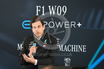 World © Octane Photographic Ltd. Formula 1 –. Mercedes AMG Petronas Motorsport AMG F1 W09 EQ Power+ launch, Toto Wolff (Team Principal and CEO) – Silverstone, UK. Thursday 22nd February 2018. Digital Ref : 2020CB1D7849