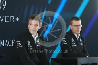 World © Octane Photographic Ltd. Formula 1 –. Mercedes AMG Petronas Motorsport AMG F1 W09 EQ Power+ launch, James Allison (Technical Director) and Andy Cowell (Managing Director of Mercedes AMG High Performance Powertrains) – Silverstone, UK. Thursday 22nd February 2018. Digital Ref : 2020LB1D8268
