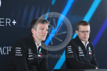 World © Octane Photographic Ltd. Formula 1 –. Mercedes AMG Petronas Motorsport AMG F1 W09 EQ Power+ launch, James Allison (Technical Director) and Andy Cowell (Managing Director of Mercedes AMG High Performance Powertrains) – Silverstone, UK. Thursday 22nd February 2018. Digital Ref : 2020LB1D8271