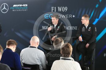 World © Octane Photographic Ltd. Formula 1 –. Mercedes AMG Petronas Motorsport AMG F1 W09 EQ Power+ launch, James Allison (Technical Director) and Andy Cowell (Managing Director of Mercedes AMG High Performance Powertrains) – Silverstone, UK. Thursday 22nd February 2018. Digital Ref : 2020LB1D8275