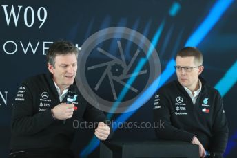 World © Octane Photographic Ltd. Formula 1 –. Mercedes AMG Petronas Motorsport AMG F1 W09 EQ Power+ launch, James Allison (Technical Director) and Andy Cowell (Managing Director of Mercedes AMG High Performance Powertrains) – Silverstone, UK. Thursday 22nd February 2018. Digital Ref : 2020LB1D8296