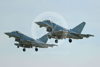 RAF Coningsby. Eurofighter Typhoon FGR4s ZK366 and ZK360 of 12 Sqn come in to land. 2nd June 2021. World © Octane Photographic Ltd.